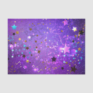 Purple foil background with Stars Tissue Paper