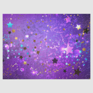 Purple foil background with Stars Tissue Paper