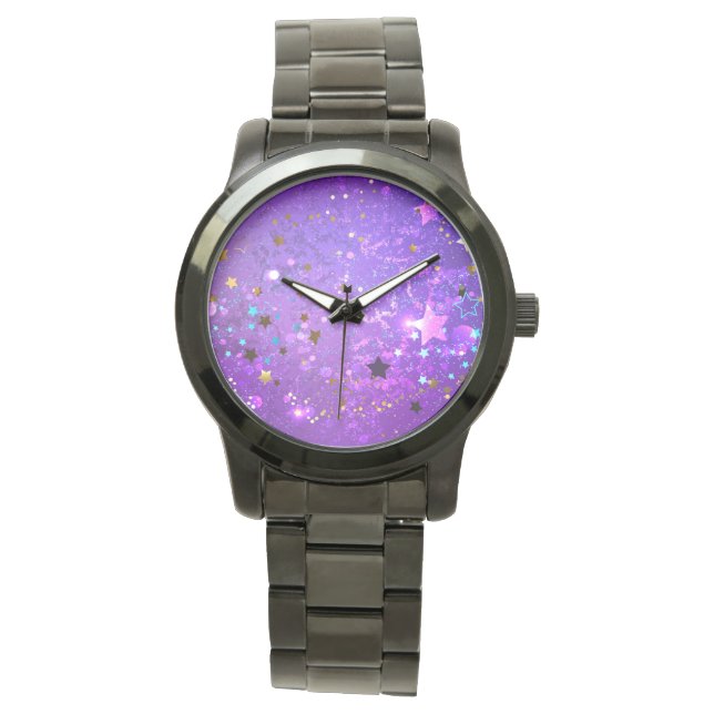 Purple foil background with Stars Watch (Front)