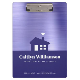 Purple Foil Real Estate Broker House Professional Clipboard
