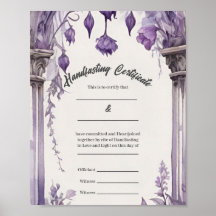 Purple Foliage Floral Arch Handfasting Certificate