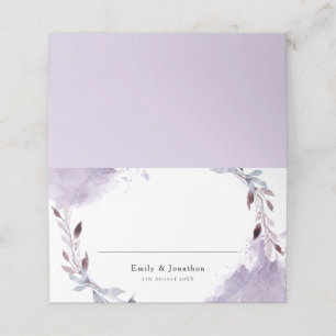Purple Foliage Watercolors Wedding Place Card