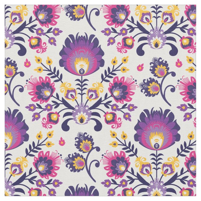 Purple folklore composition 1 fabric (Close Up)