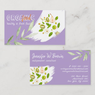 Purple Food Healthy Nutrition Detox Vegan Bakery Business Card