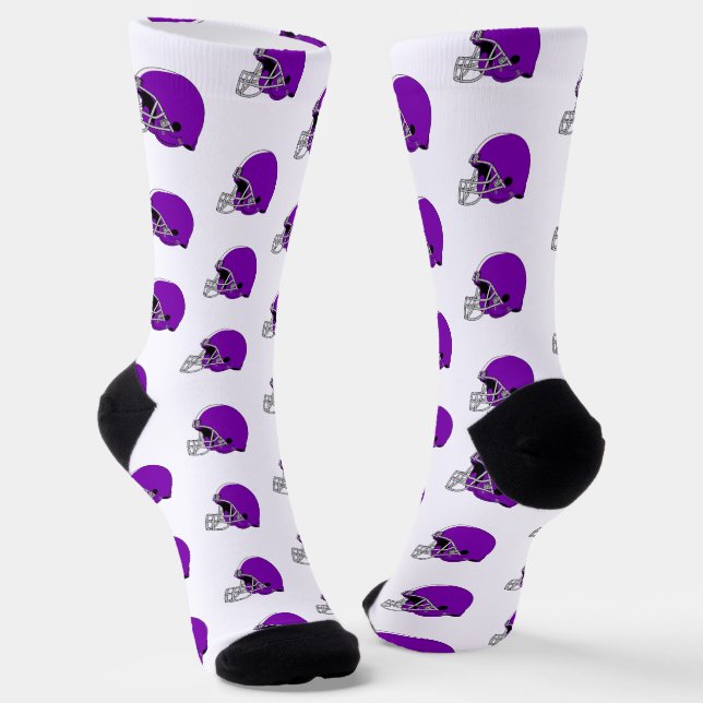 Purple Football Helmets Socks (Angled)