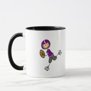 Purple Football Player Tshirts and Gifts Mug