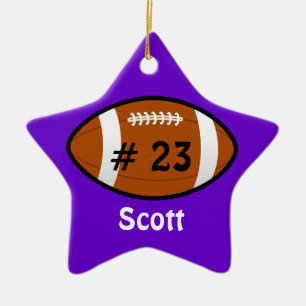 Purple Football Star Ornament