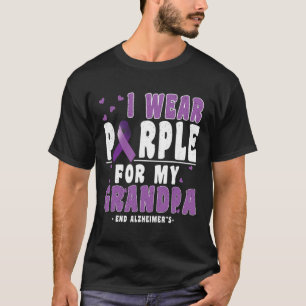 Purple For Grandpa Alzheimerheimer Heimers Awarene T-Shirt