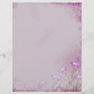 Purple Foral Letterhead