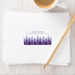 Purple Forest Range Woodland Wedding Label