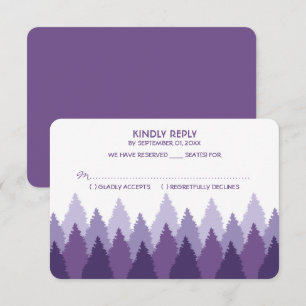 Purple Forest Range Woodland Wedding RSVP Card