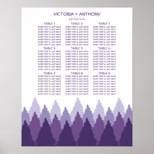 Purple Forest Range Woodland Wedding Seating Chart