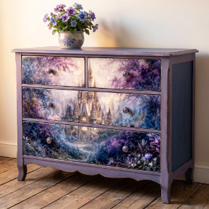 Purple Forest Whimsical Blue Spire Castle Tissue Paper