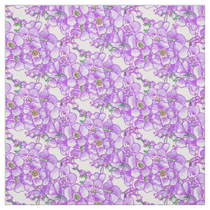 Purple forget-me-nots floral pattern fabric