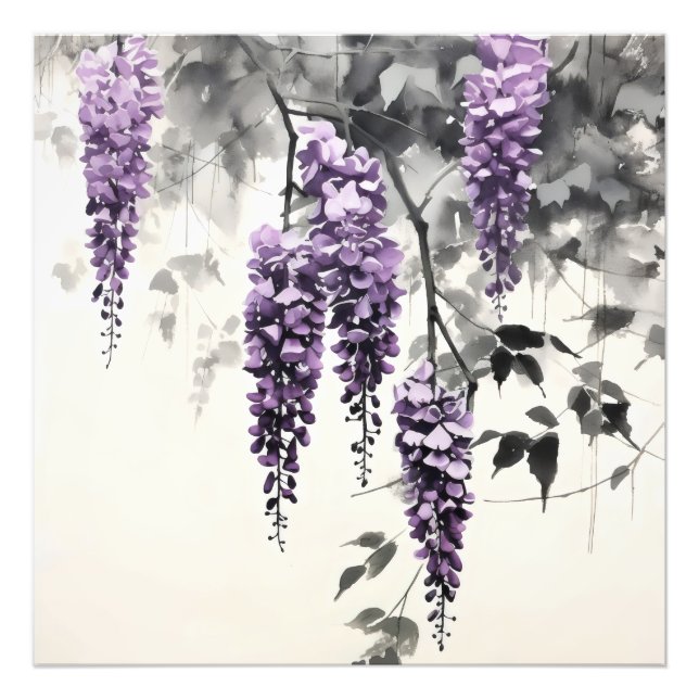 Purple Fowers Nature Ink Photo Print (Front)