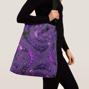 Purple Fractal Crossbody Bag