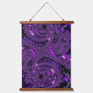 Purple Fractal Hanging Tapestry