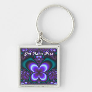Purple Fractal Keychain
