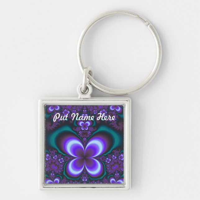 Purple Fractal Keychain (Front)