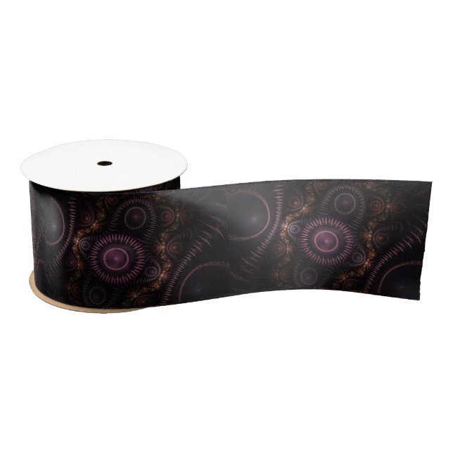 purple fractal ribbon satin ribbon (Spool)