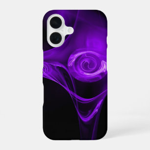 PURPLE FRACTAL ROSE iPhone 16 CASE