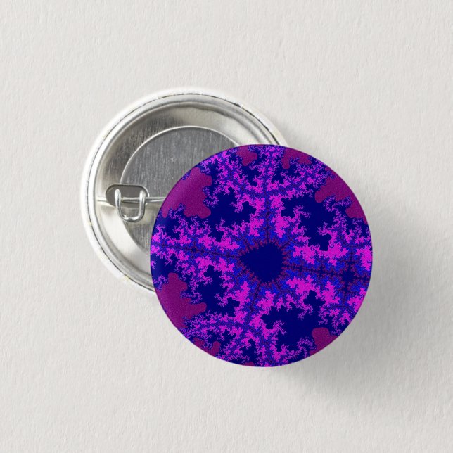 Purple Fractal Splash 3 Cm Round Badge (Front & Back)