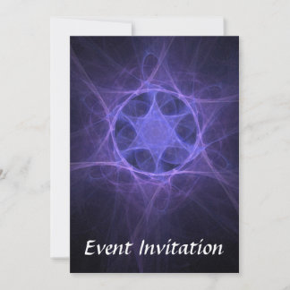 Purple Fractal Star Of David Invitation