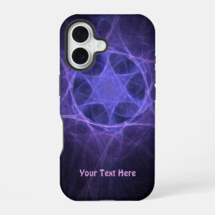 Purple Fractal Star Of David iPhone 16 Case
