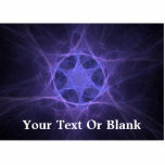 Purple Fractal Star Of David Photo Sculpture Magnet<br><div class="desc">Features nested purple Stars of David on a dark background. Add your own text.</div>