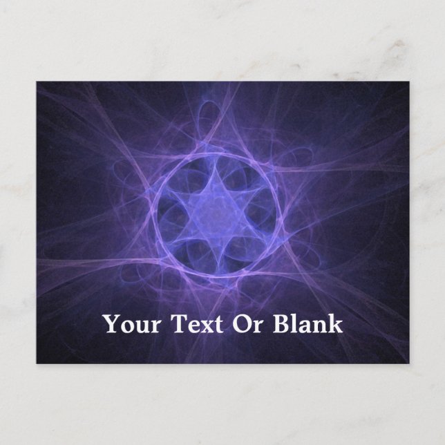 Purple Fractal Star Of David Postcard (Front)