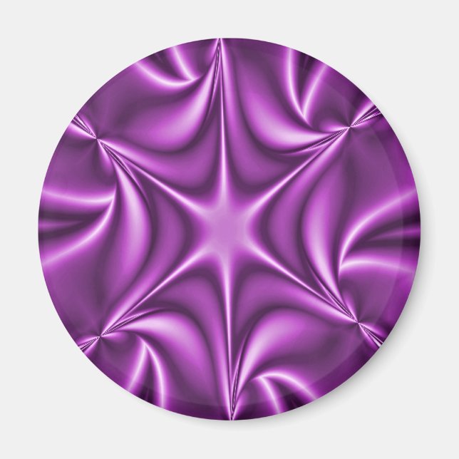 Purple Fractal Starflower Magnet (Front)