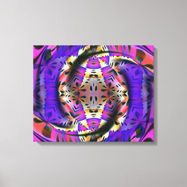 Purple Fractal Wrapped Canvas (Front)
