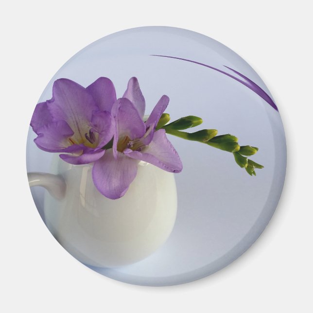 purple freesia buds magnet (Front)