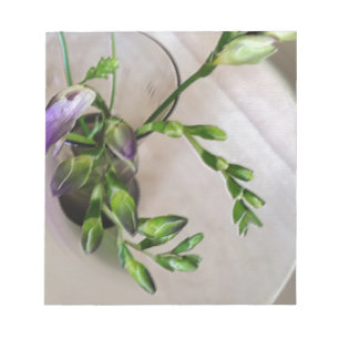 purple freesia buds notepad