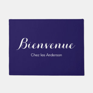 Purple French Bienvenue Welcome Mat