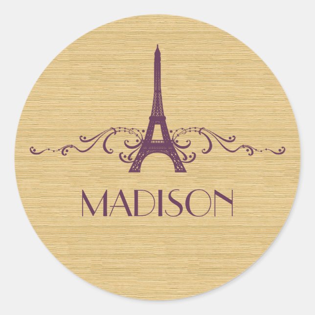 Purple French Flourish Stickers (Front)