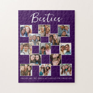 Purple Friendship Photo Collage Custom Puzzle