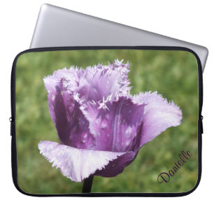 Purple Fringed Tulip Laptop Sleeve *Personalise*