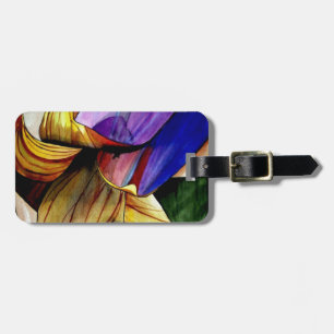 Purple Fritillary flower original art watercolor Luggage Tag