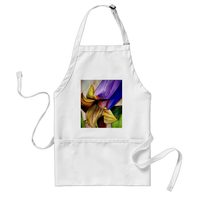 Purple Fritillary flower original art watercolor Standard Apron (Front)