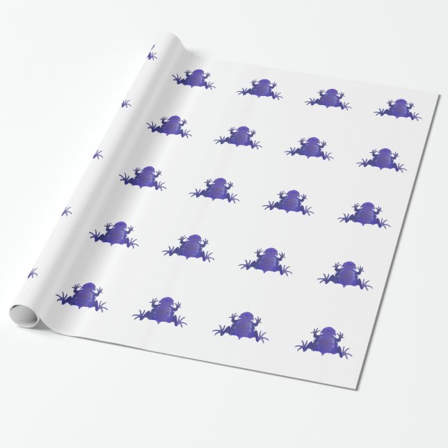 Purple Frog Wrapping Paper (Unrolled)