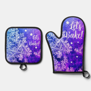 Purple Frost  Oven Mitt & Pot Holder Set