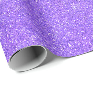 Purple fun sparkling  glitter pattern   wrapping paper