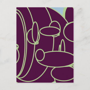 purple funky postcard