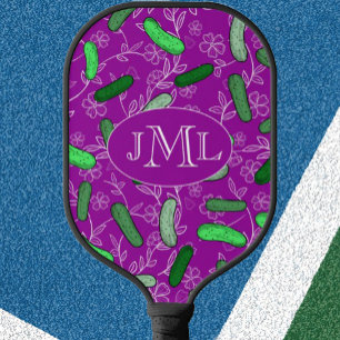 Purple Funny Pickleball Paddle Custom Monogram