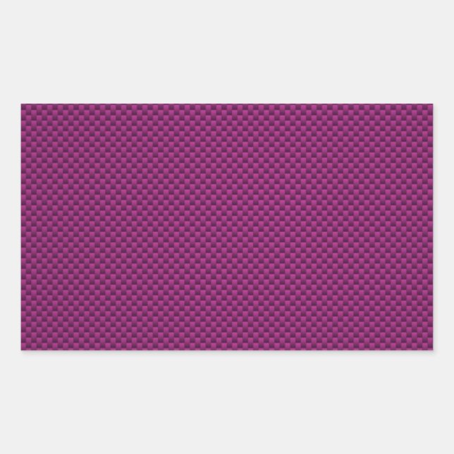 Purple Fushia Carbon Fibre Style Print Rectangular Sticker (Front)