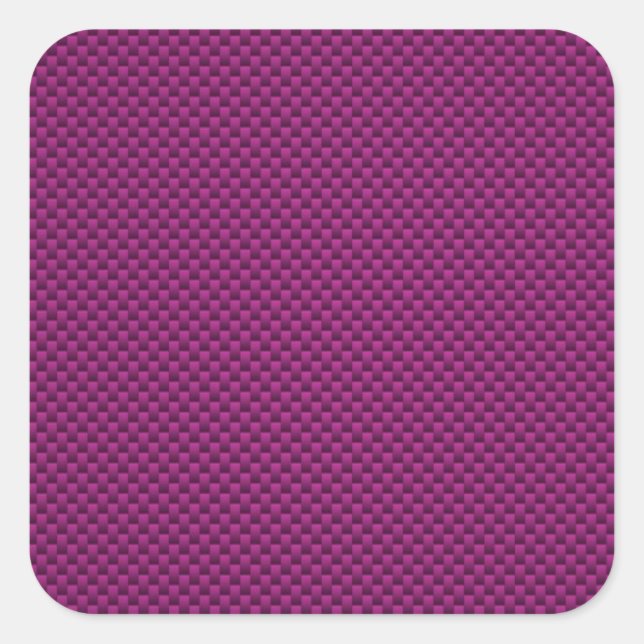 Purple Fushia Carbon Fibre Style Print Square Sticker (Front)