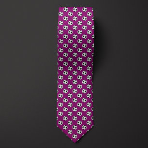 Purple Futbol Soccer Ball Tie