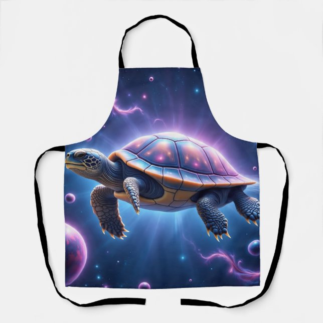 Purple Galactic Sea Turtle Apron (Front)