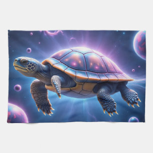 Purple Galactic Sea Turtle Tea Towel
